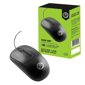 Mouse Óptico USB, Brazil Pc, Bpc-m129, 1000DPI